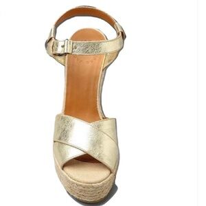Marc by Marc Jacobs Gold Espadrille Wedge Sandals size 40 9.5
